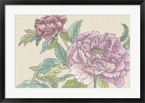 Framed Peony Blooms I Print