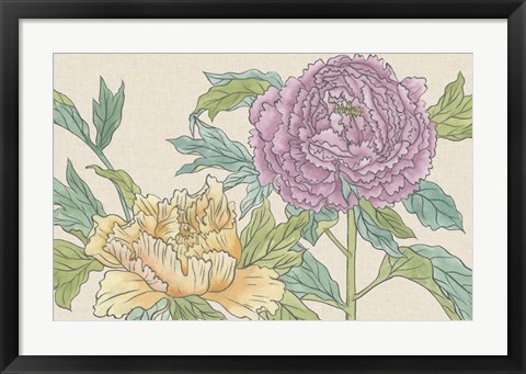 Framed Peony Blooms III Print