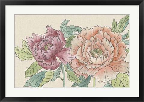 Framed Peony Blooms IV Print