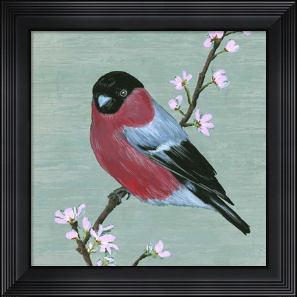 Framed Bird &amp; Blossoms I Print
