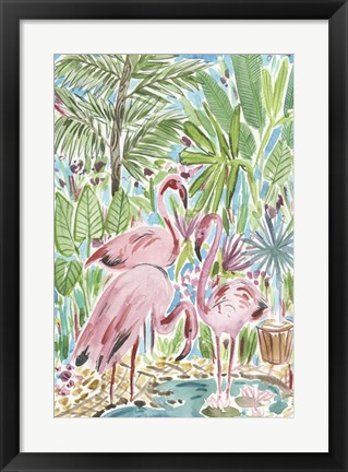 Framed Flamingo Paradise II Print