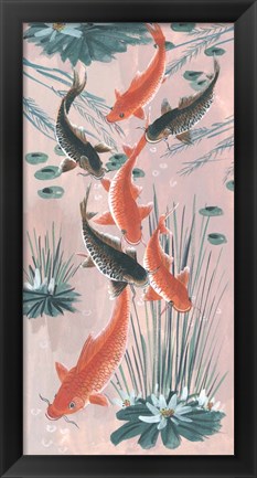 Framed Traditional Koi Pond I Print
