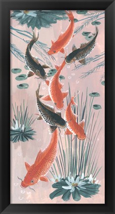 Framed Traditional Koi Pond I Print