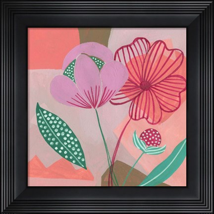 Framed Dancing Bouquet I Print