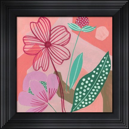 Framed Dancing Bouquet II Print