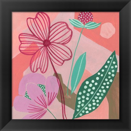 Framed Dancing Bouquet II Print