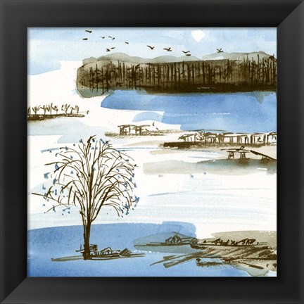 Framed Village Peak I Print