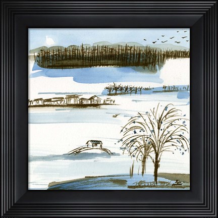 Framed Village Peak II Print