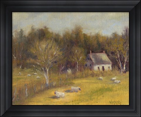 Framed Cottage Meadow I Print