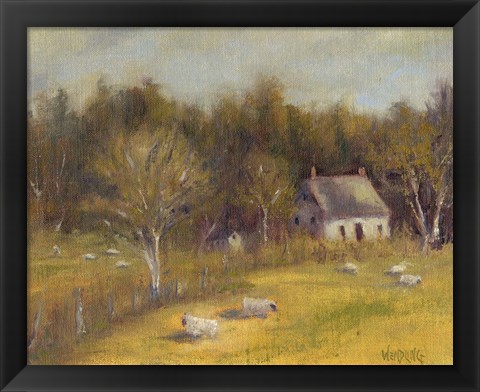 Framed Cottage Meadow I Print