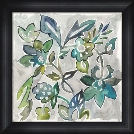 Framed Sapphire Vine I Print