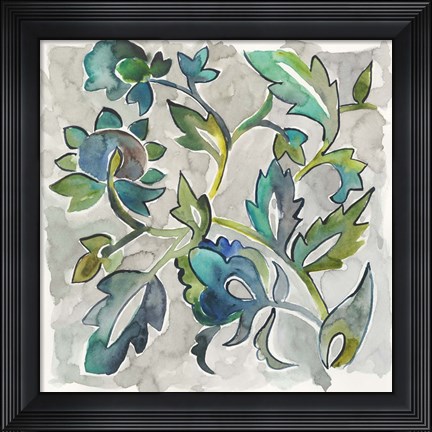 Framed Sapphire Vine II Print