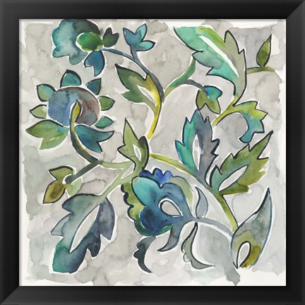 Framed Sapphire Vine II Print