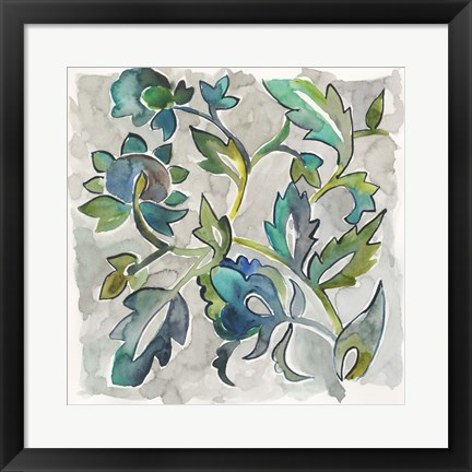 Framed Sapphire Vine II Print
