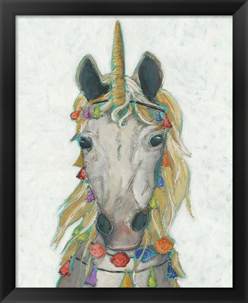 Framed Fiesta Unicorn I Print