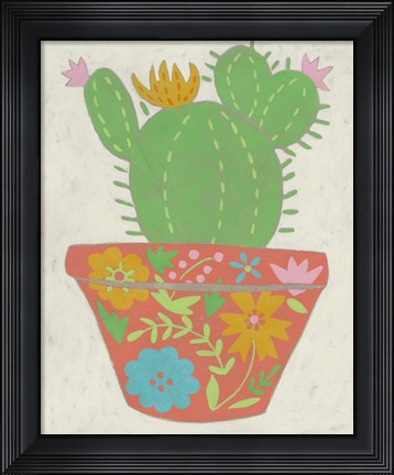 Framed Happy Cactus I Print