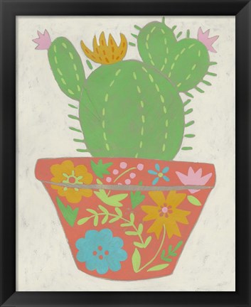 Framed Happy Cactus I Print
