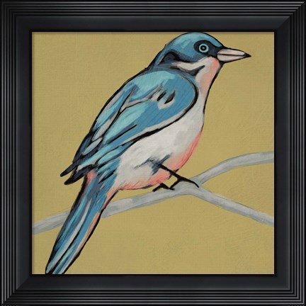 Framed Winged Sketch IV on Ochre Print
