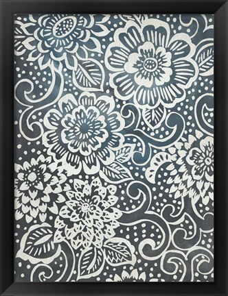 Framed Floral Batik I Print