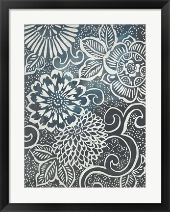 Framed Floral Batik II Print