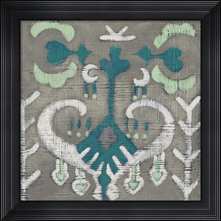 Framed Teal Tapestry I Print