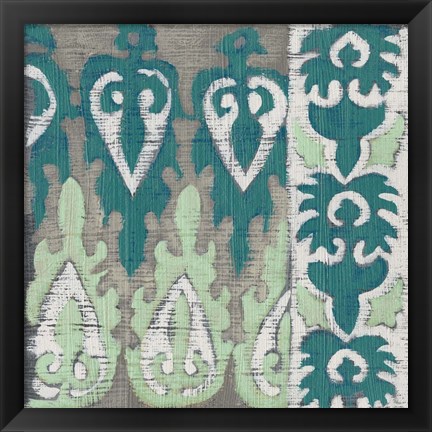 Framed Teal Tapestry II Print