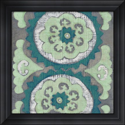 Framed Teal Tapestry III Print