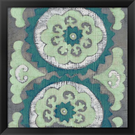 Framed Teal Tapestry III Print