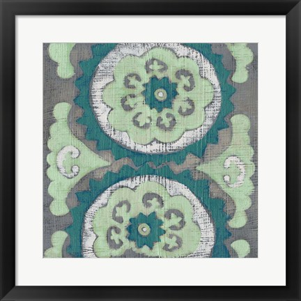 Framed Teal Tapestry III Print