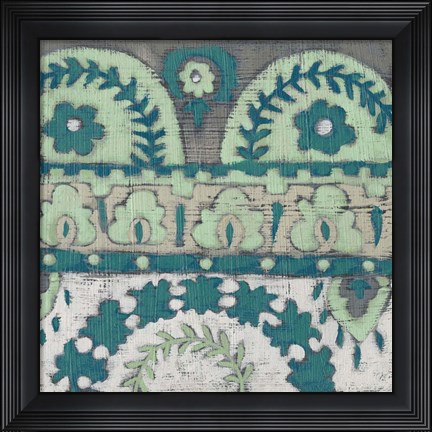 Framed Teal Tapestry IV Print
