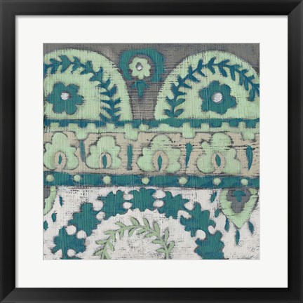 Framed Teal Tapestry IV Print