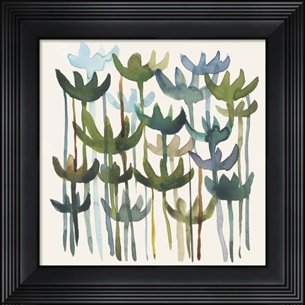 Framed Green Garden II Print