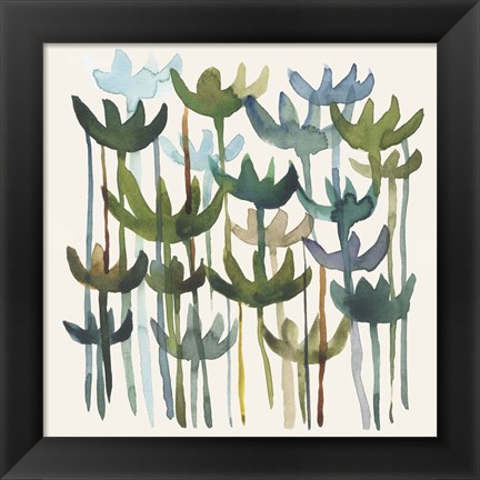 Framed Green Garden II Print