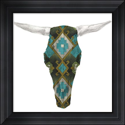 Framed Day of the Dead Skull Mount II Print