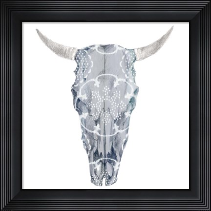 Framed Day of the Dead Skull Mount III Print