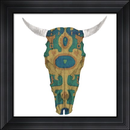 Framed Day of the Dead Skull Mount V Print