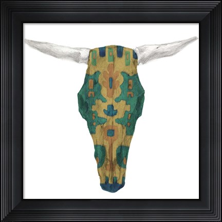 Framed Day of the Dead Skull Mount VI Print
