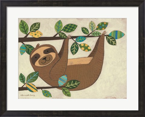 Framed Hanging Sloth Print