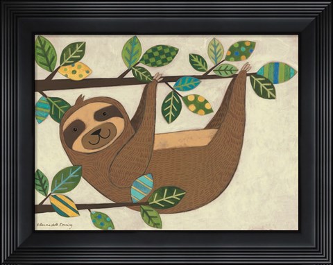 Framed Hanging Sloth Print