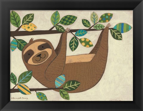 Framed Hanging Sloth Print