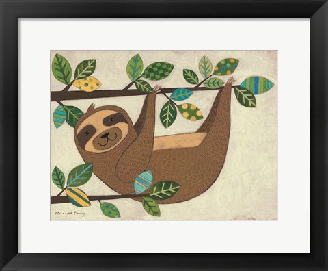 Framed Hanging Sloth Print