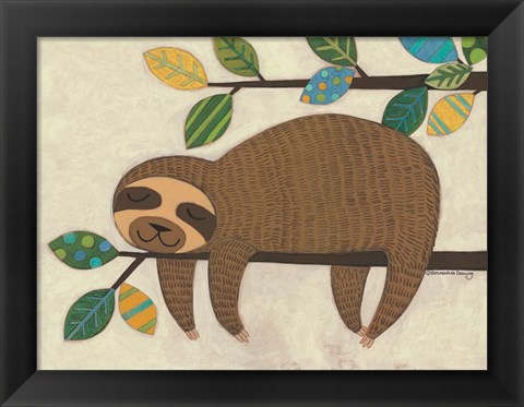 Framed Sleeping Sloth Print