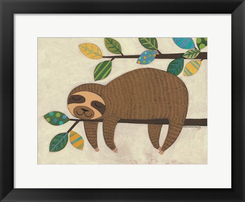 Framed Sleeping Sloth Print