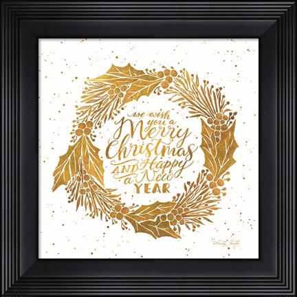 Framed Merry Christmas and Happy New Year Print