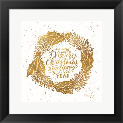 Framed Merry Christmas and Happy New Year Print