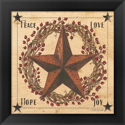 Framed Peace Love Hope Joy Print