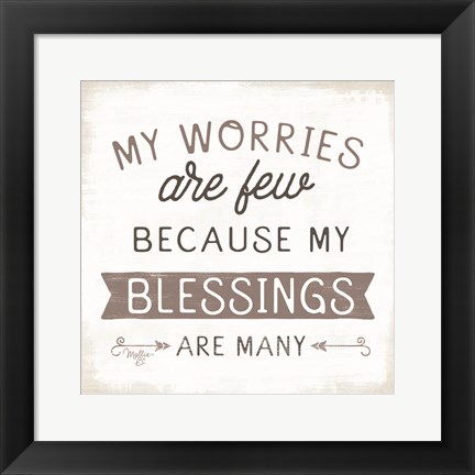 Framed Blessings are Many Print