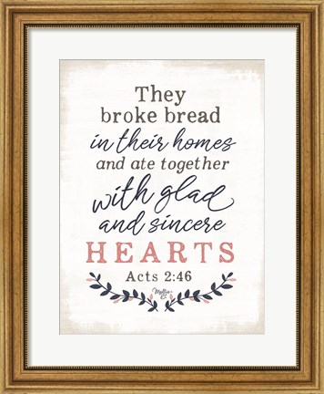Framed Glad and Sincere Hearts Print