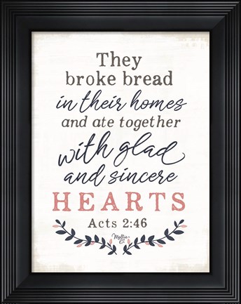 Framed Glad and Sincere Hearts Print