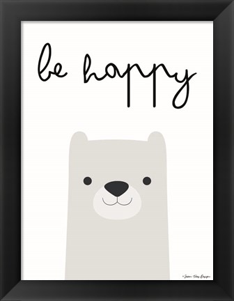 Framed Be Happy Print